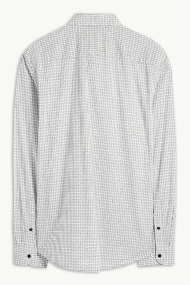 Home - Camisa - regular fit - button-down - cotó orgànic - blanc/negre