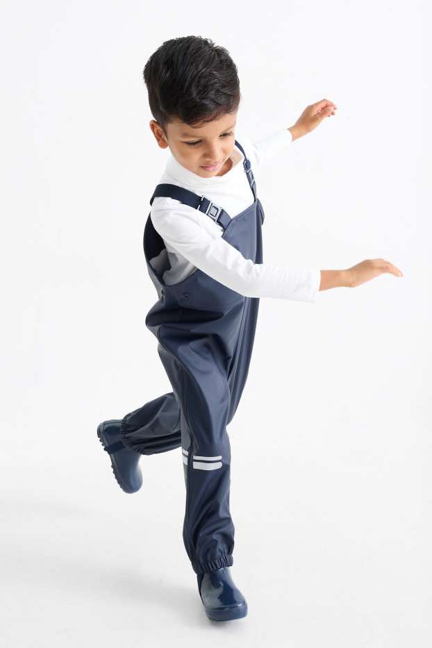 Kinder Buben - Regenhose - wasserdicht - dunkelblau