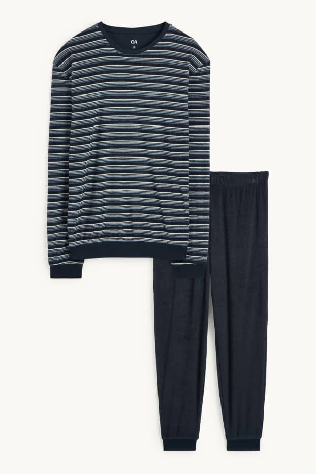 Men - Terry cloth pyjamas - dark blue