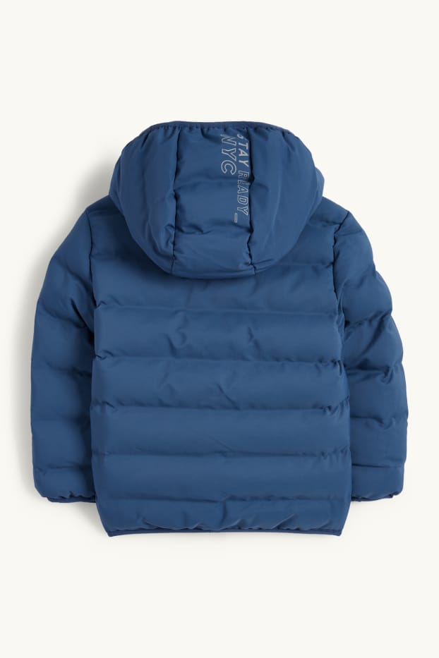 Kinder Jungen - Steppjacke mit Kapuze - wasserabweisend - blau