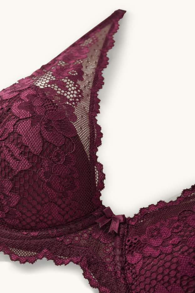 Women - Underwire bra - PLUNGE - padded - purple