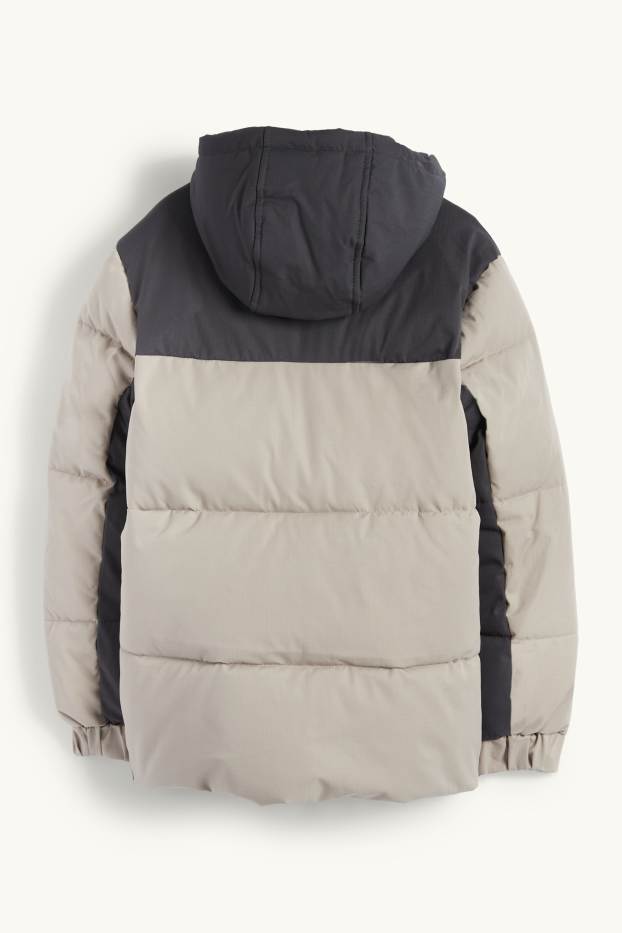 Kinder Jungen - Steppjacke mit Kapuze - grau