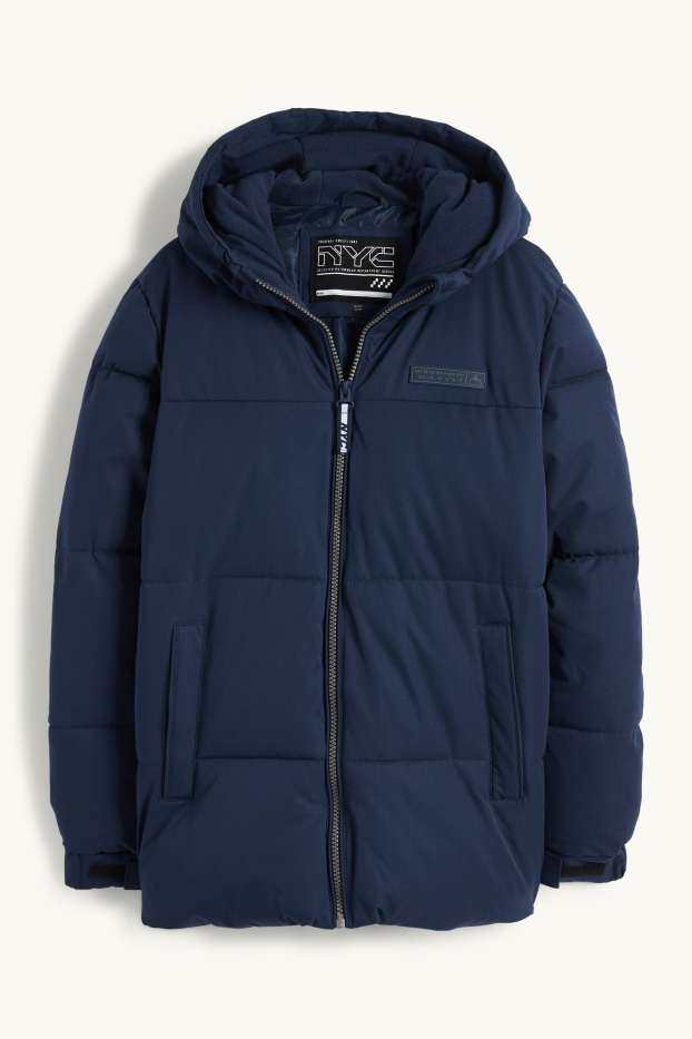 Kinder Jungen - Steppjacke mit Kapuze - dunkelblau