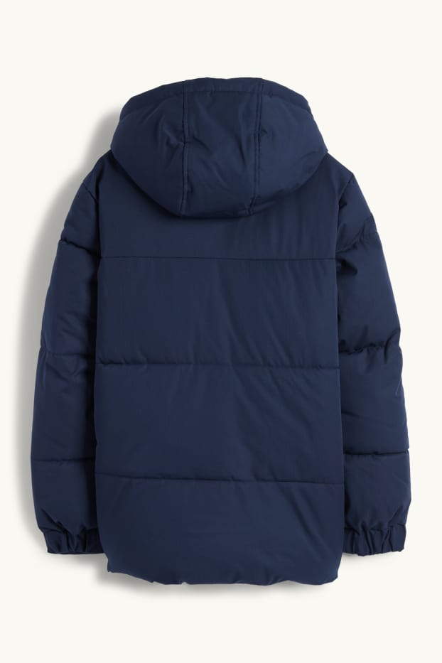 Kinder Jungen - Steppjacke mit Kapuze - dunkelblau