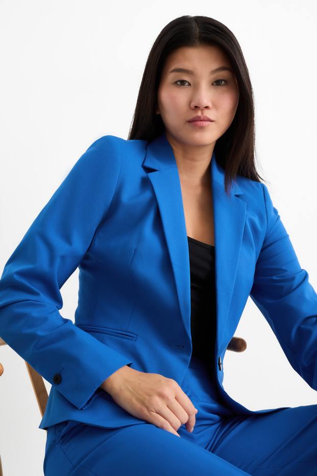 Femmes - Blazer de bureau - cintré - bleu