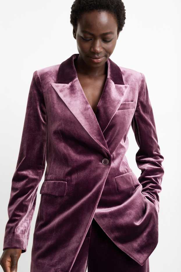 Dona - Blazer llarg de vellut - regular fit - lila