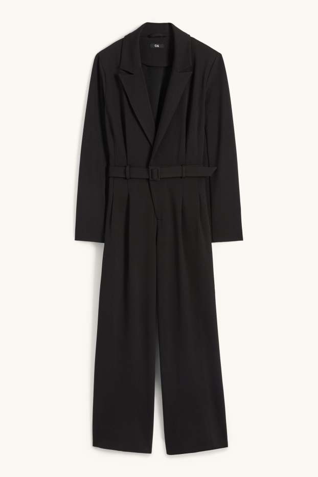 Women - Jumpsuit with belt - black