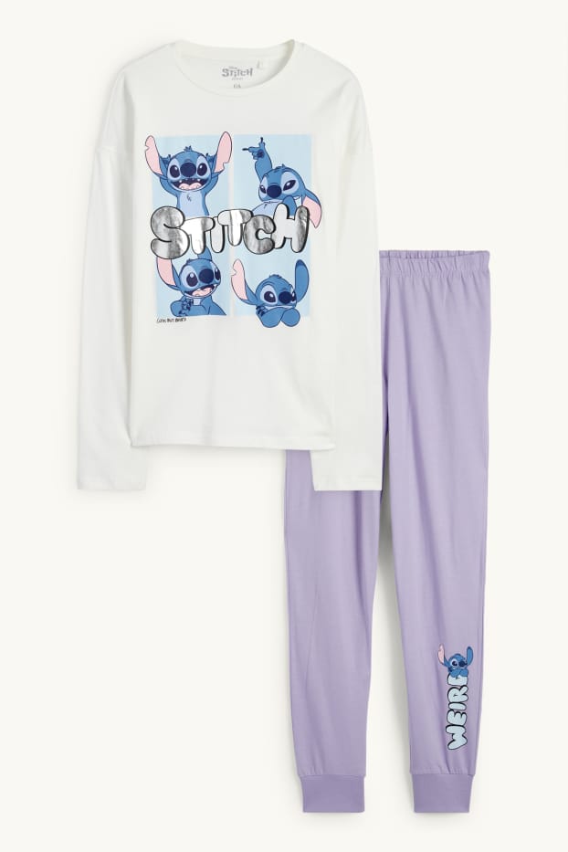 Bambine - Lilo & Stitch - pigiama - 2 pezzi - bianco crema