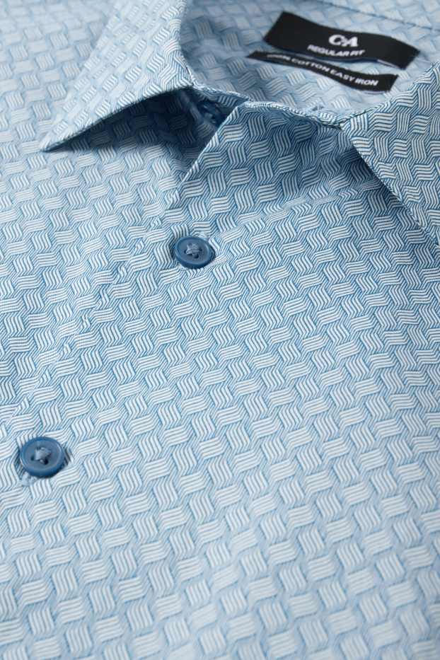 Herren - Businesshemd - Regular Fit - Kent - bügelleicht - gemustert - blau