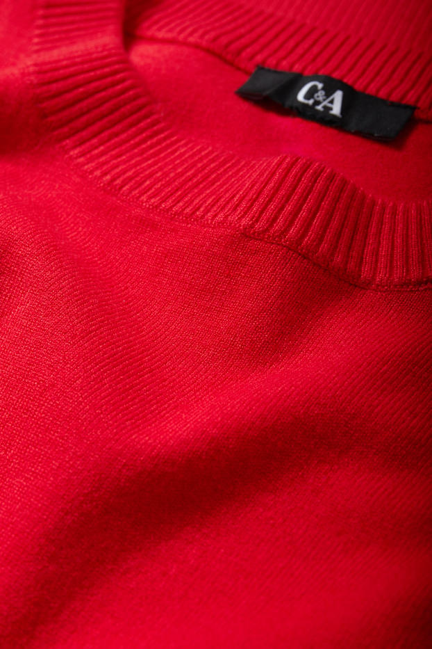 Women - Fine knit jumper - red