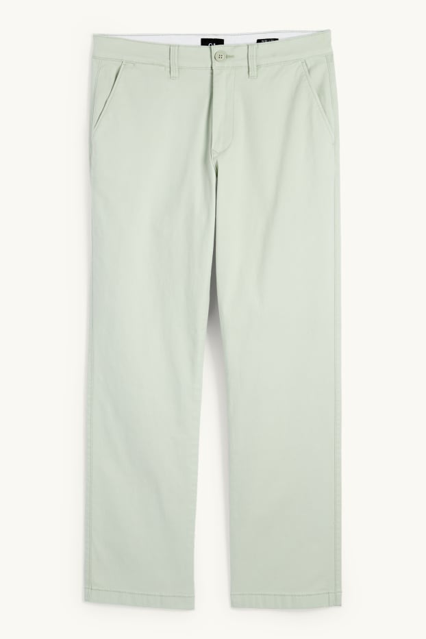 Pánské - Kalhoty chino - regular fit - mátově zelená