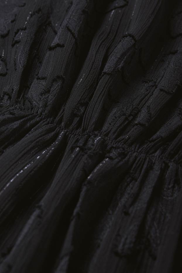 Femmes - Robe de gaze - à fleurs - noir