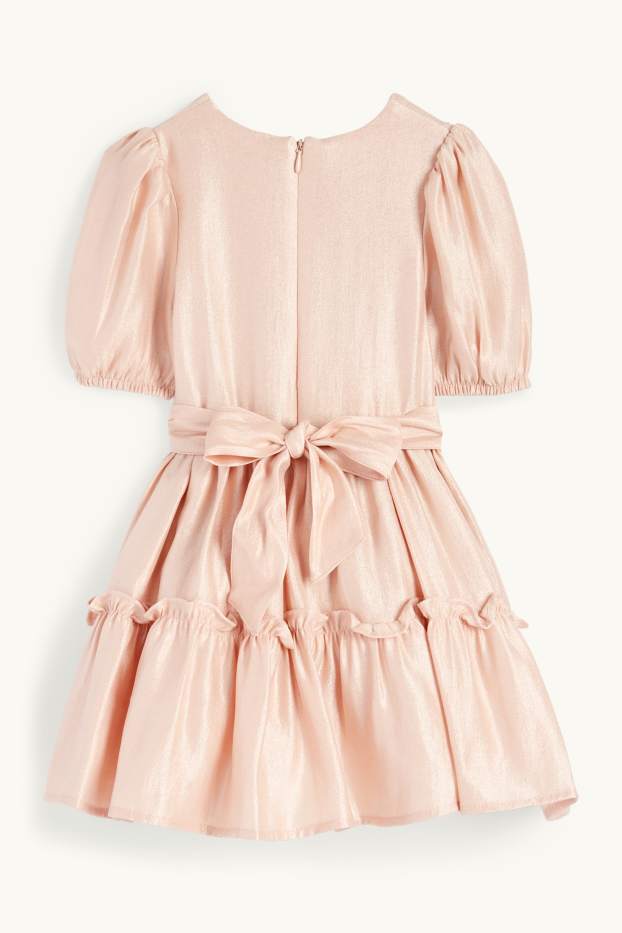 Kinder Mädchen - Kleid - glänzend - rosa