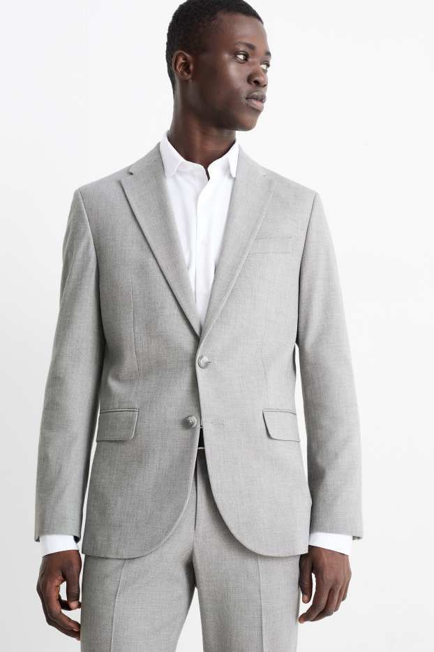 Hommes - Veste de costume - slim fit - Flex - gris