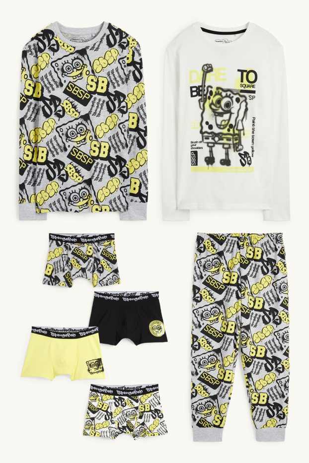 Bambini - SpongeBob - set - pigiama e 4 boxer - bianco crema