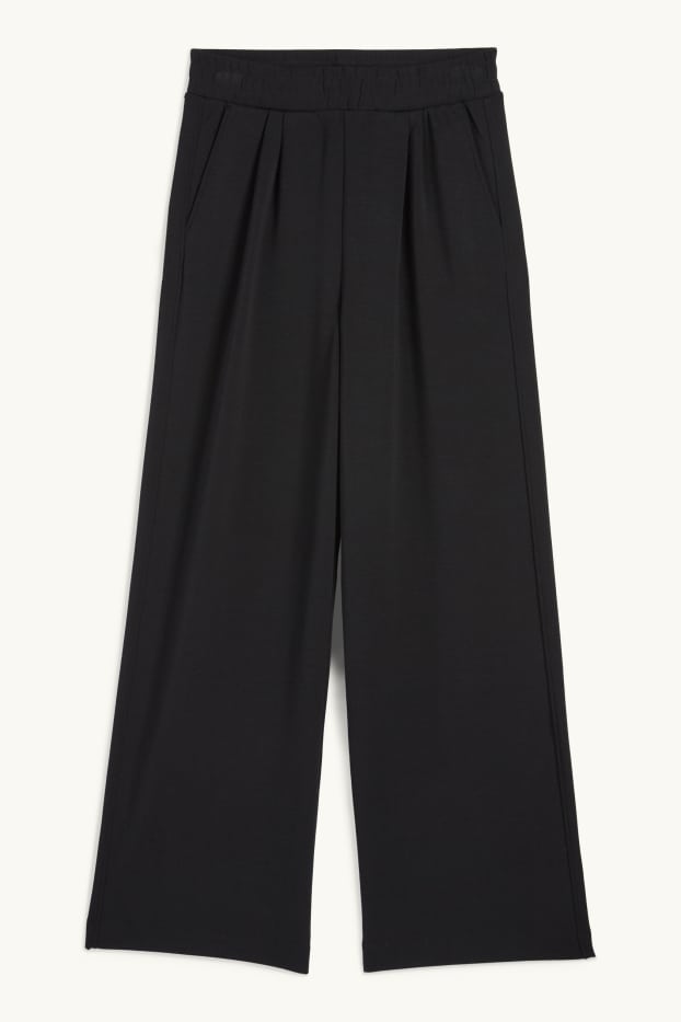 Mujer - Pantalón de punto - mid waist - straight fit - negro