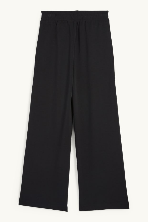 Mujer - Pantalón de punto - mid waist - straight fit - negro