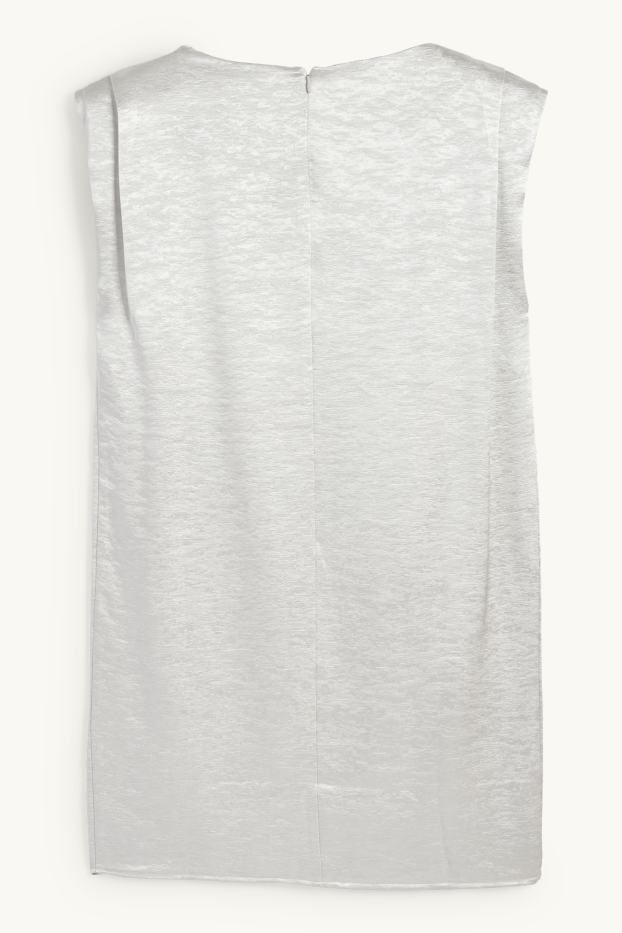 Women - Dress - shiny - textured - silver