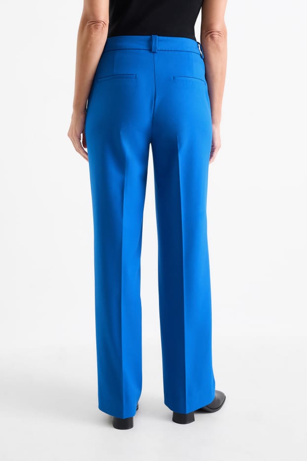 Damen - Stoffhose - Mid Waist - Straight Fit - blau