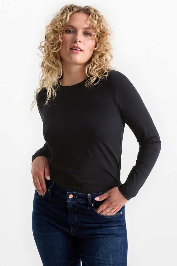 Femmes - Lot de 2 - haut à manches longues  - noir