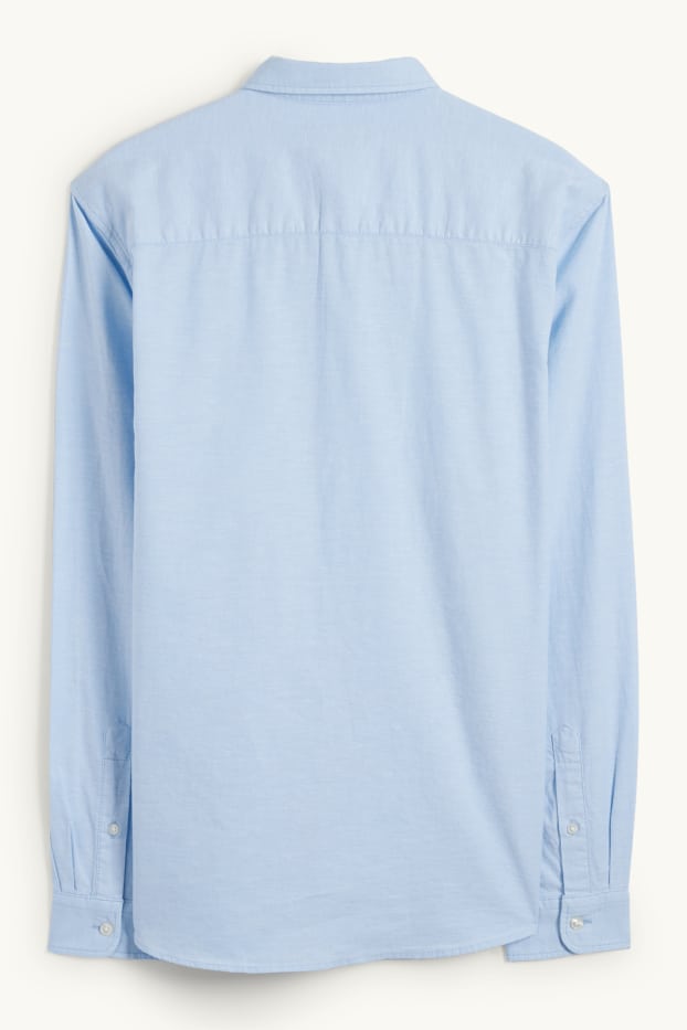 Pánské - Košile - regular fit - button-down - světle modrá