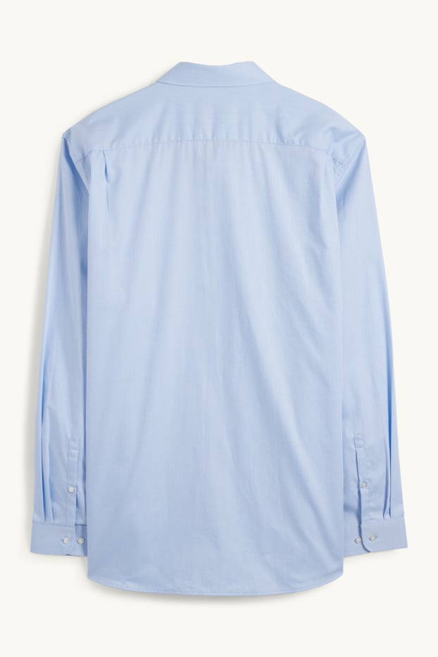 Uomo - Camicia business - regular fit - collo all'italiana - facile da stirare - azzurro
