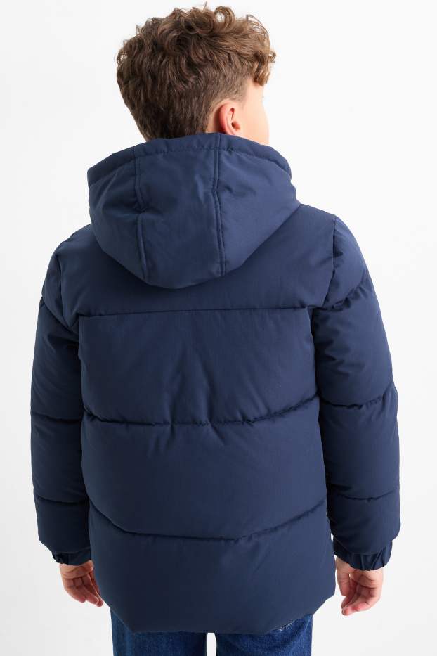 Kinder Jungen - Steppjacke mit Kapuze - dunkelblau