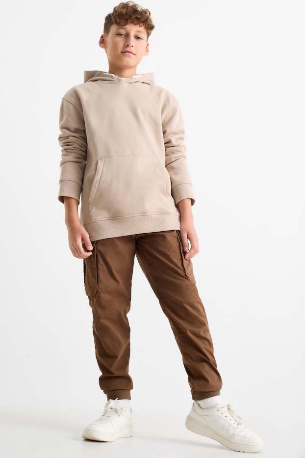 Kinder Jungen - Thermo-Cargohose - dunkelbraun