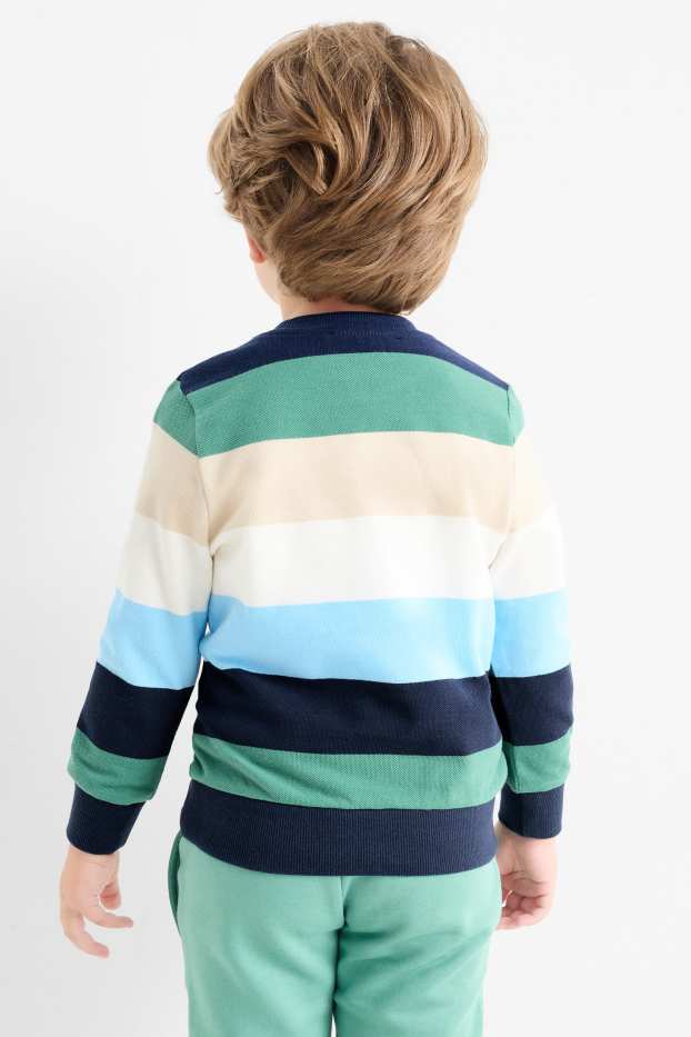 Kinderen: jongens - Trui - gestreept - donkerblauw