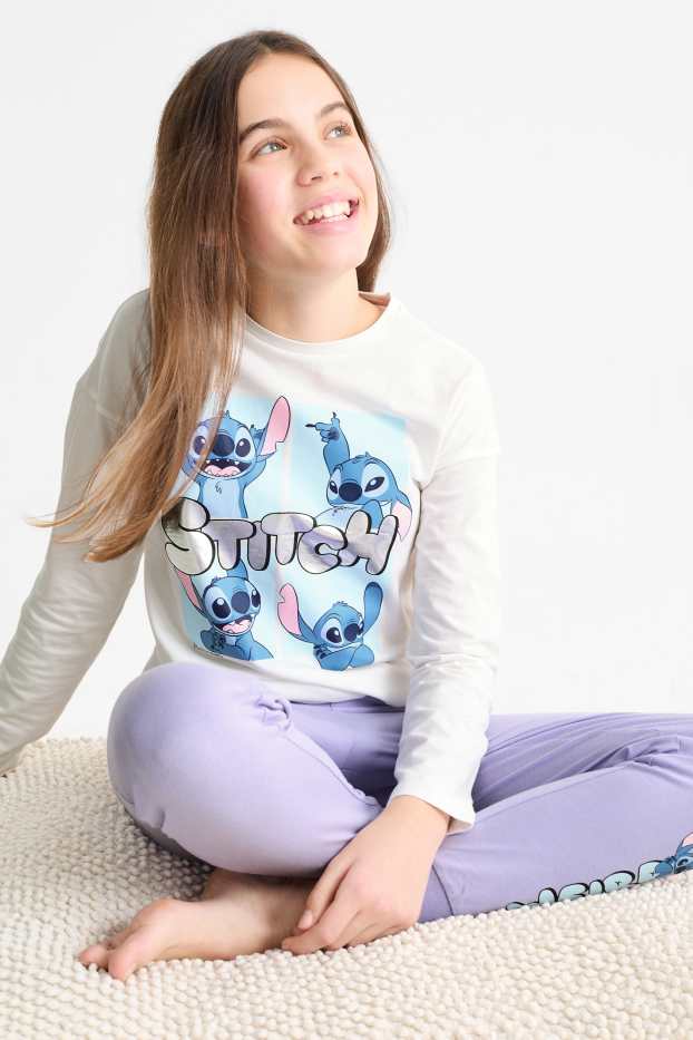 Bambine - Lilo & Stitch - pigiama - 2 pezzi - bianco crema