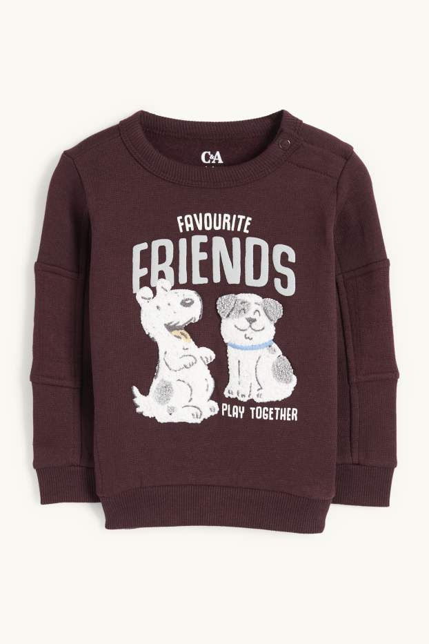 Bébés garçons - Chiots - sweat bébé - bordeaux