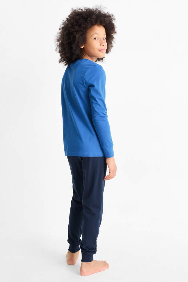 Dzieci chłopcy - Pokémon - Pikachu - piżama - 2 części - niebieski