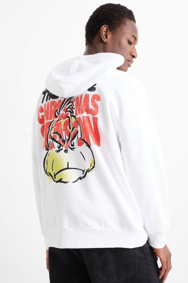 Hommes - Sweat à capuche de Noël - Le Grinch - blanc crème