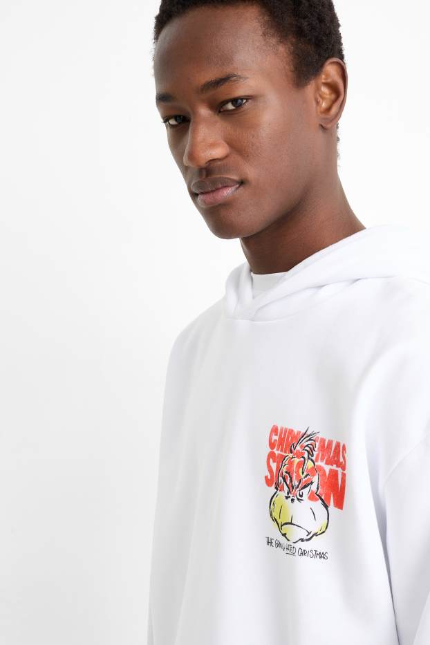 Hommes - Sweat à capuche de Noël - Le Grinch - blanc crème