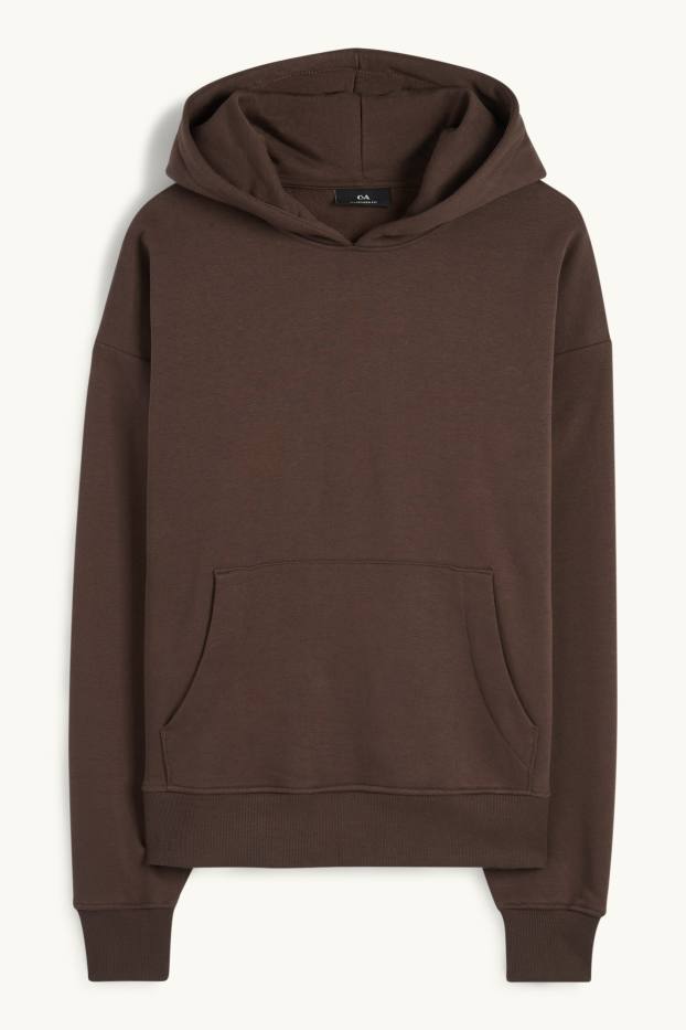 Men - Oversized hoodie - dark brown