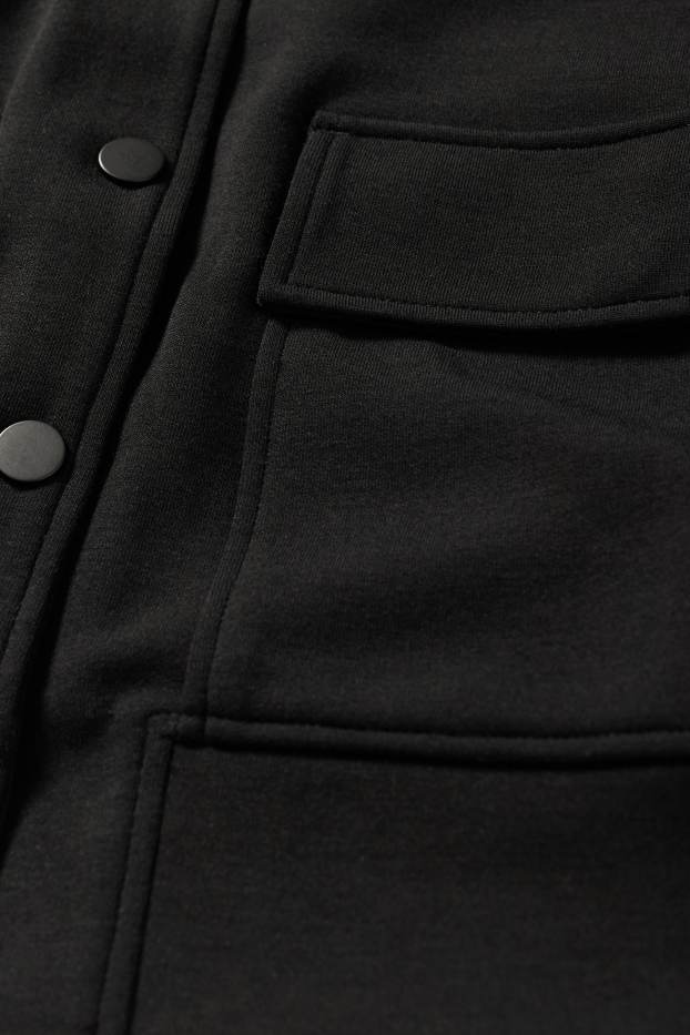 Women - Basic sweat bomber jacket - black
