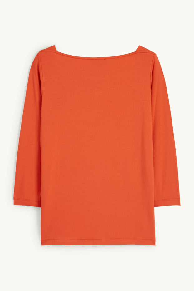 Damen - Langarmshirt - dunkelorange