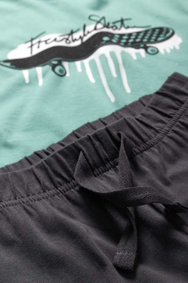Copii - Băieți - Skater - pijama - 2 piese - verde deschis