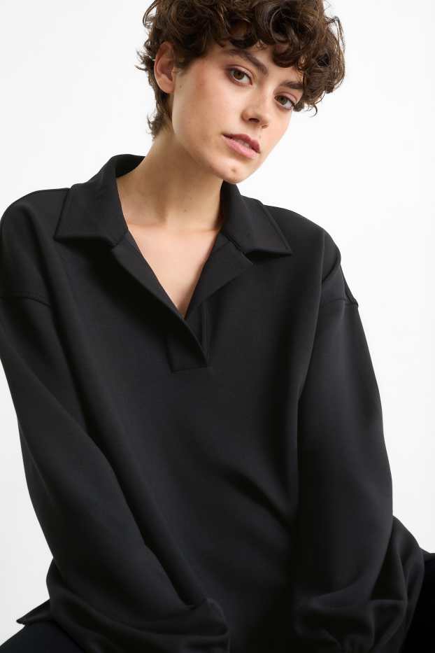 Dames - Basic sweatshirt - zwart
