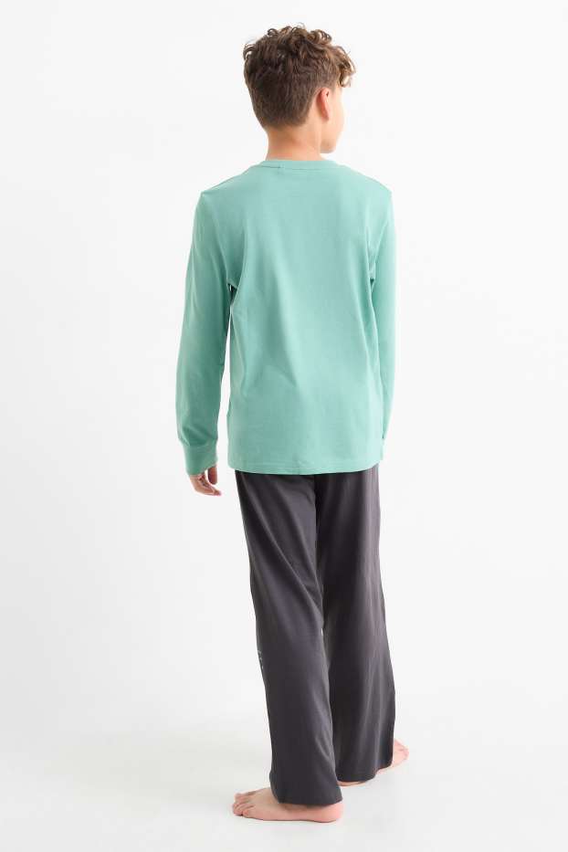 Copii - Băieți - Skater - pijama - 2 piese - verde deschis