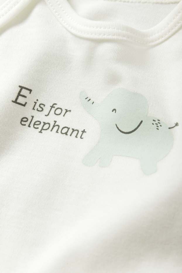 Baby Buben - Multipack 5er - Koala und Elefant - Baby-Body - grau