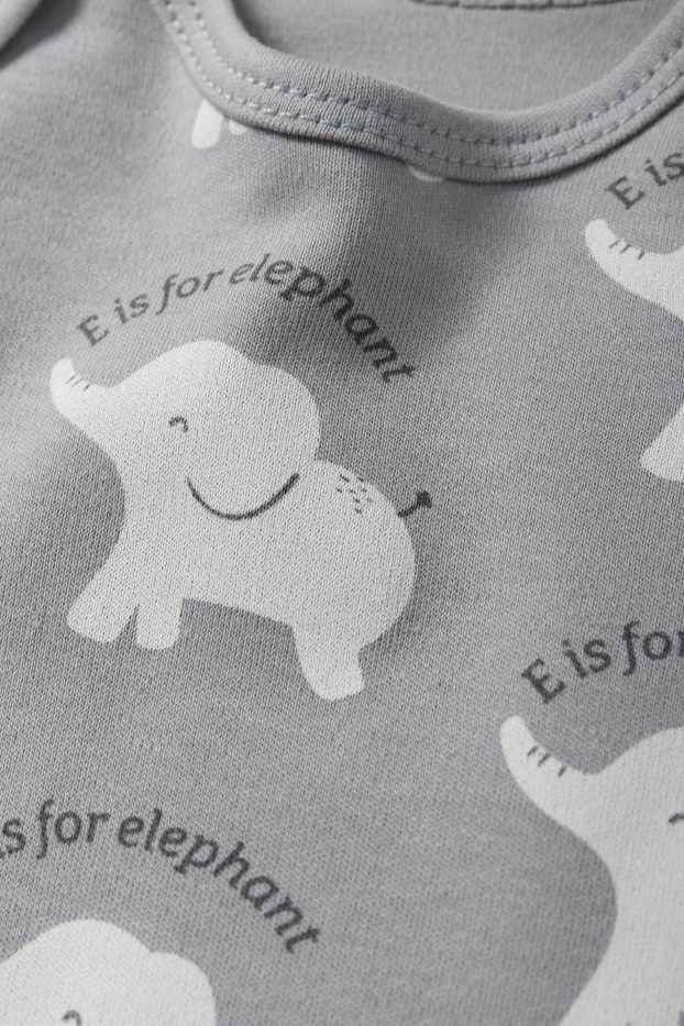 Baby Buben - Multipack 5er - Koala und Elefant - Baby-Body - grau