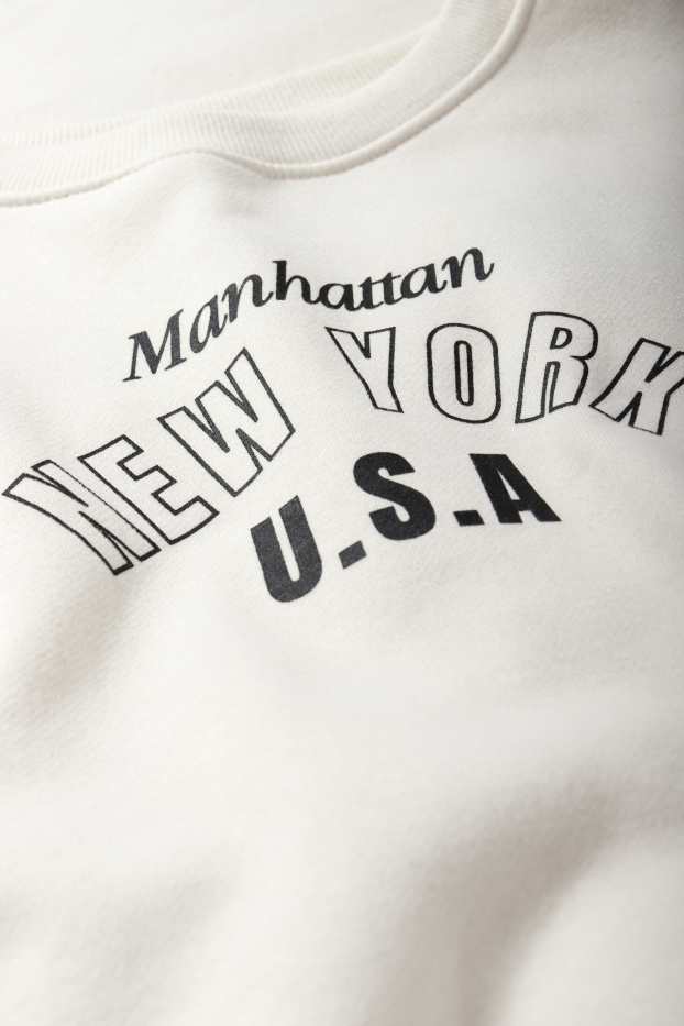 Děti - dívky - New York - mikina - krémově bílá