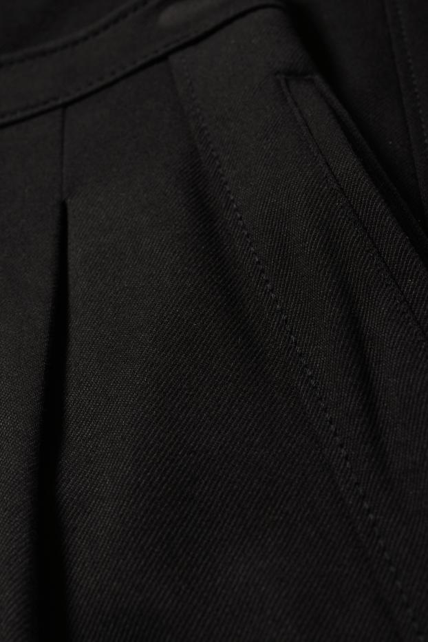 Dames - Pantalon - mid waist - wide leg - zwart