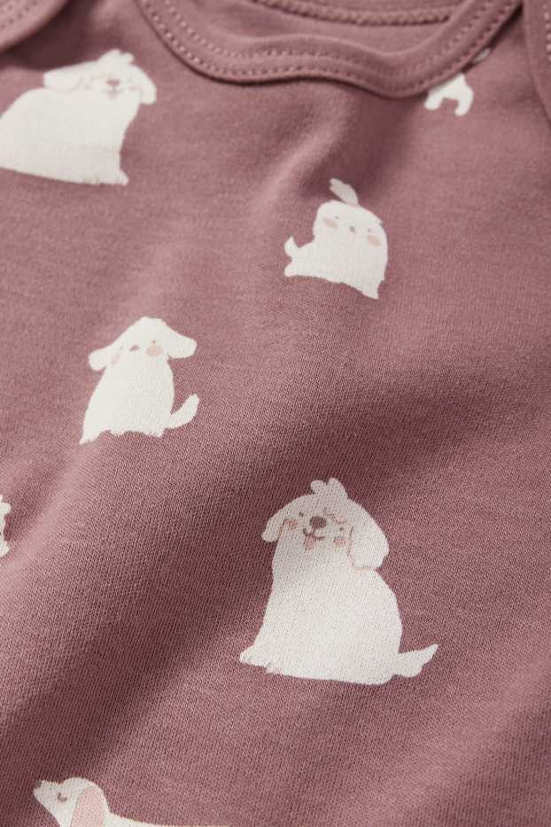 Baby: meisjes - Set van 5 - hond en poesje - rompertje - roze