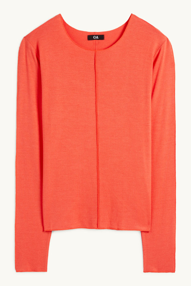 Mujer - Camiseta de manga larga - naranja oscuro