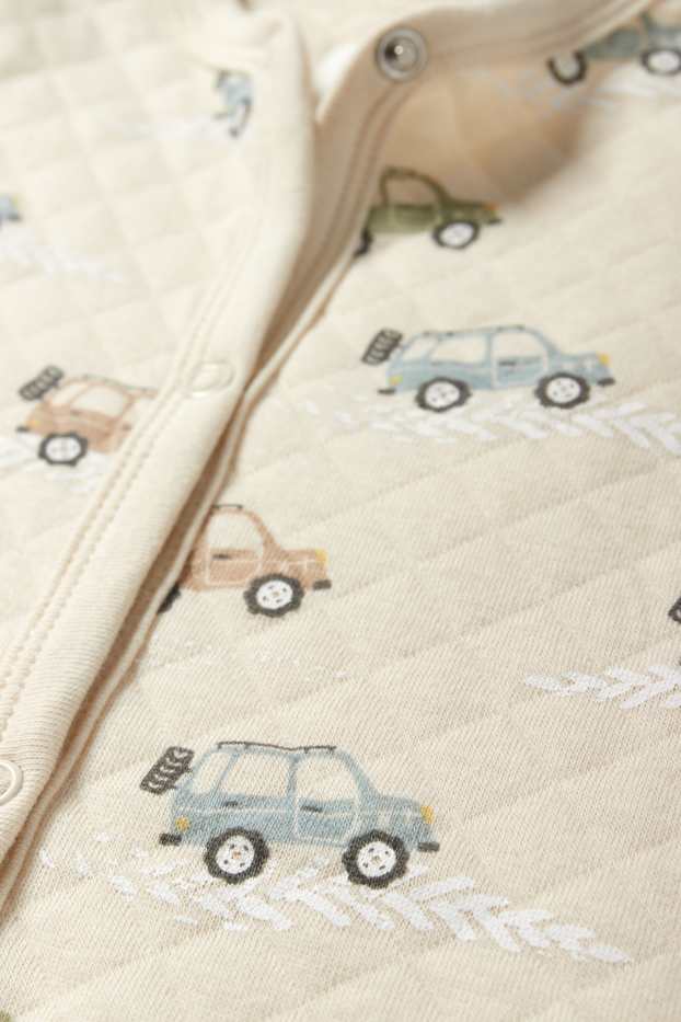 Baby: jongens - Auto - babypyjama - licht beige