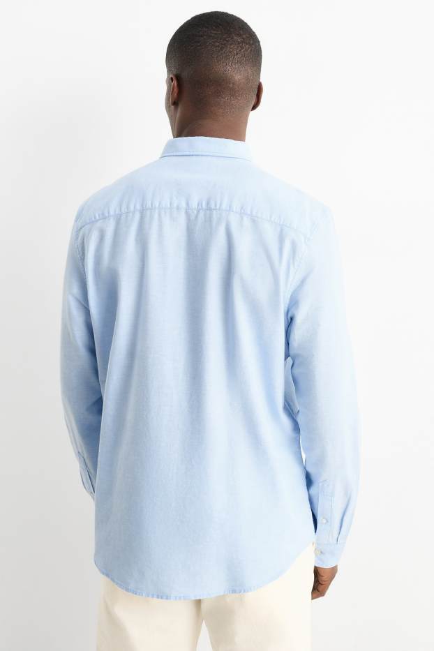 Pánské - Košile - regular fit - button-down - světle modrá