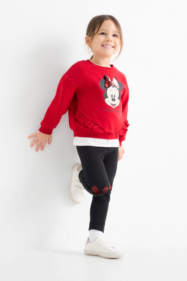 Kinder Mädchen - Minnie Maus - Thermoleggings - schwarz