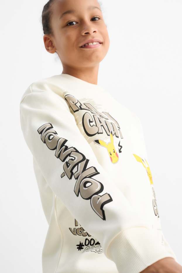 Bambini - Pokémon - Pikachu - felpa - bianco crema